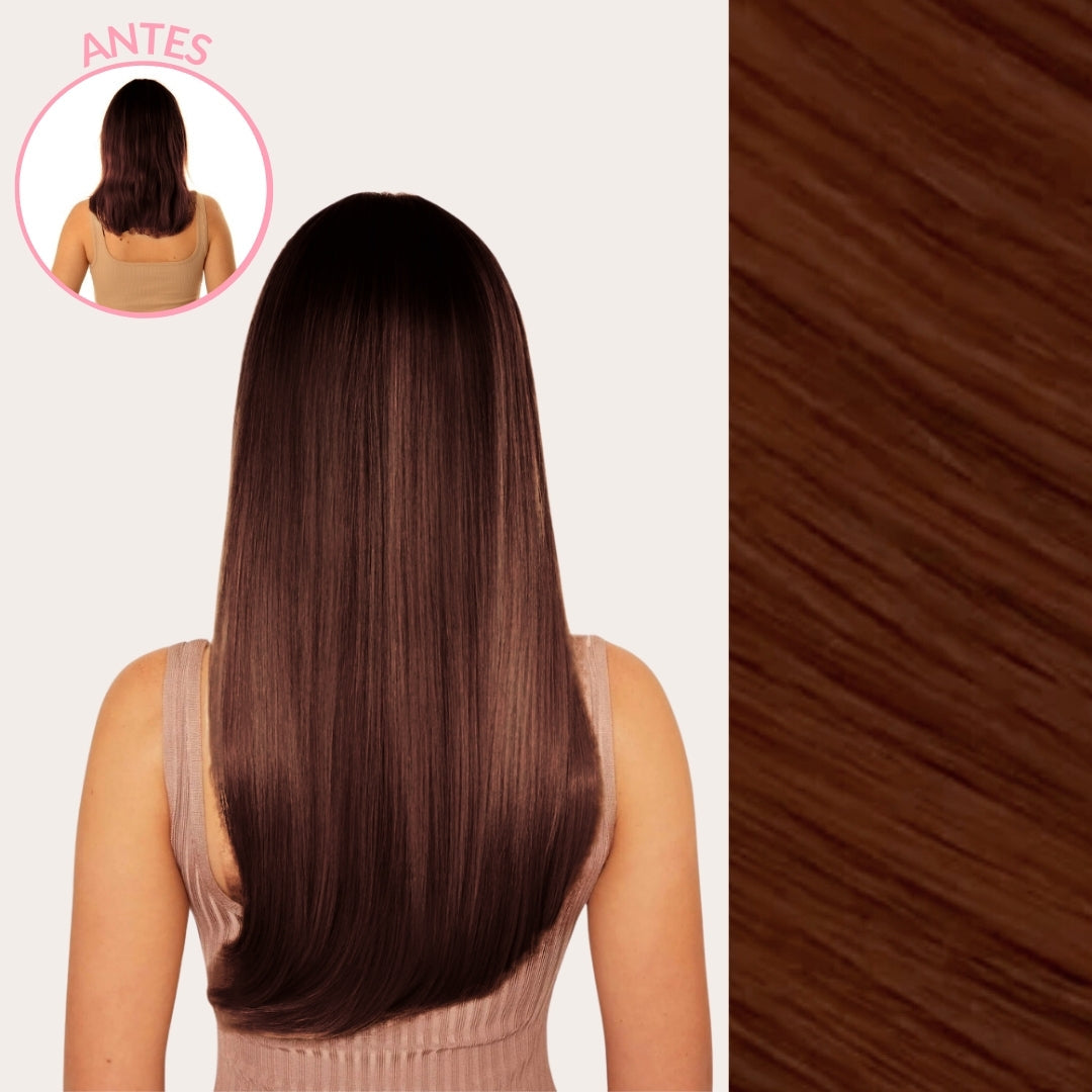 Extensiones Lisas Con Hilo Invisible y clips 55cm