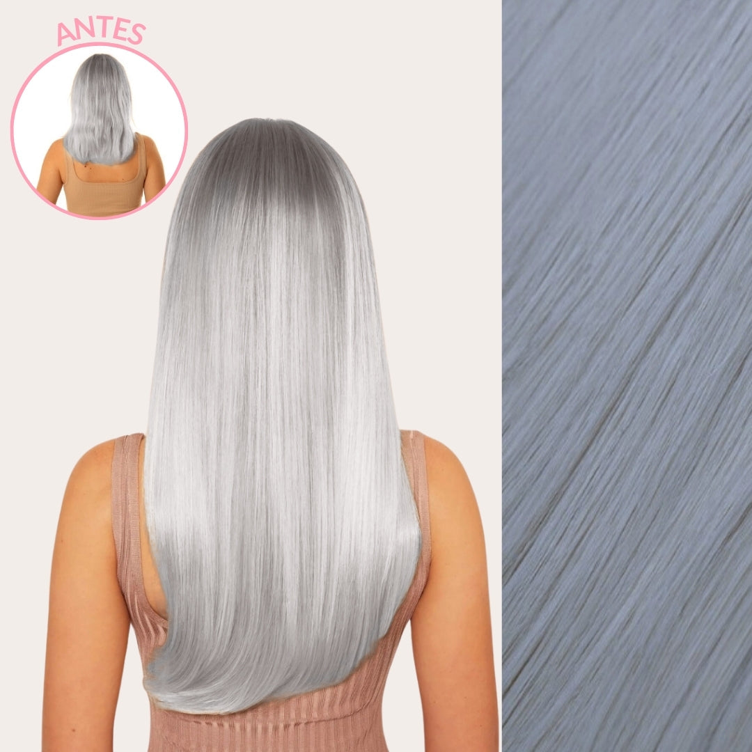 Extensiones Lisas Con Hilo Invisible y clips 55cm