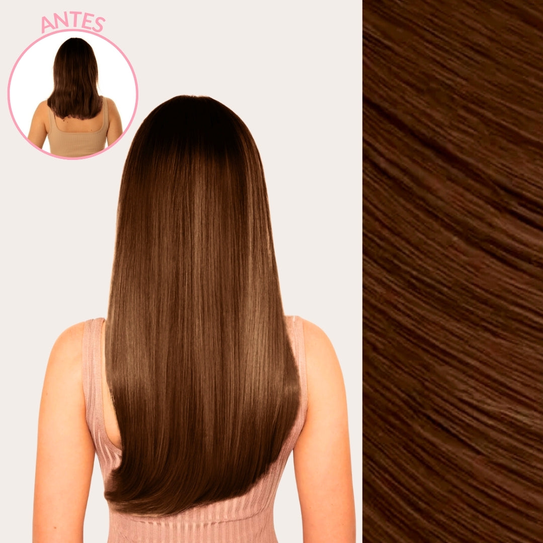 Extensiones Lisas Con Hilo Invisible y clips 55cm