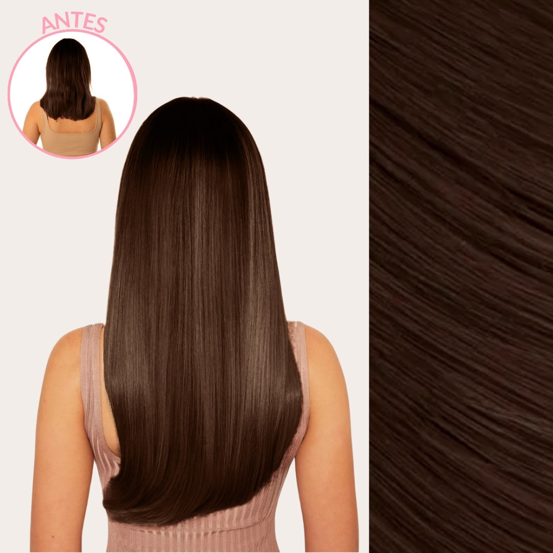 Extensiones Lisas Con Hilo Invisible y clips 55cm