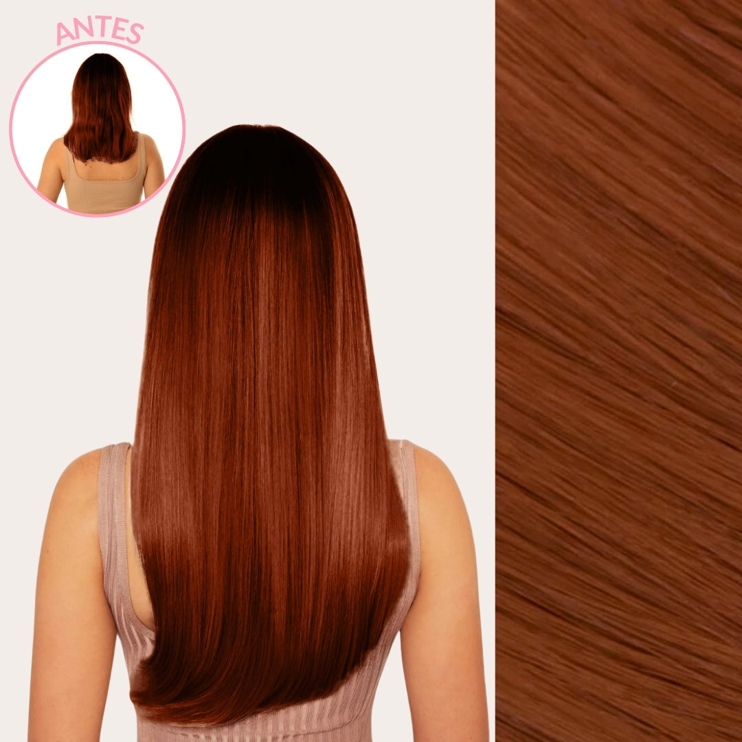 Extensiones Lisas Con Hilo Invisible y clips 55cm