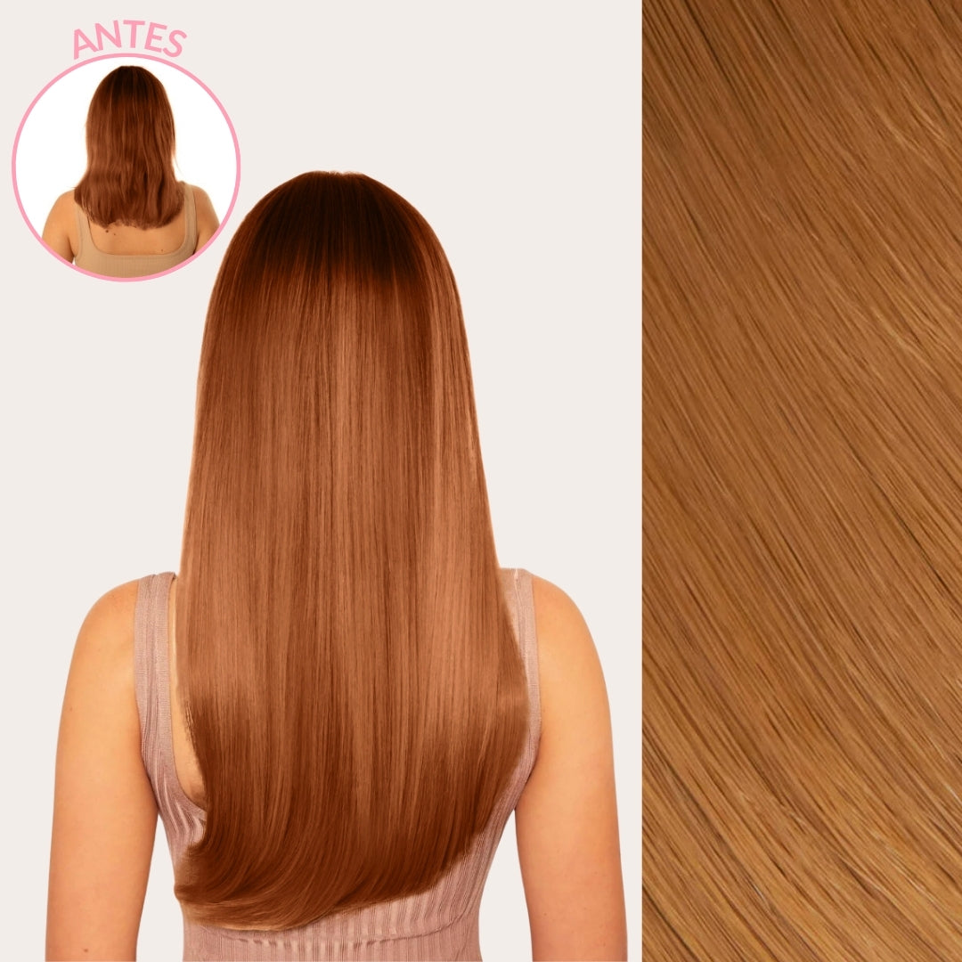 Extensiones Lisas Con Hilo Invisible y clips 55cm