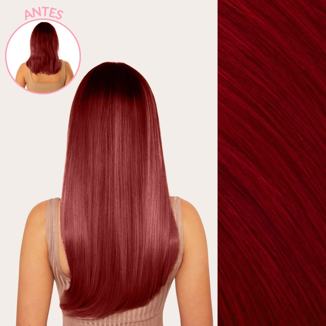 Extensiones Lisas Con Hilo Invisible y clips 55cm