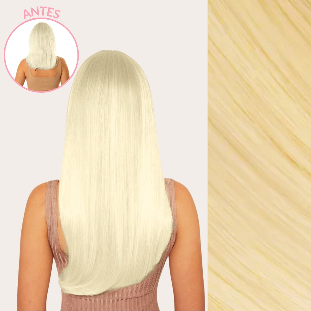 Extensiones Lisas Con Hilo Invisible y clips 55cm