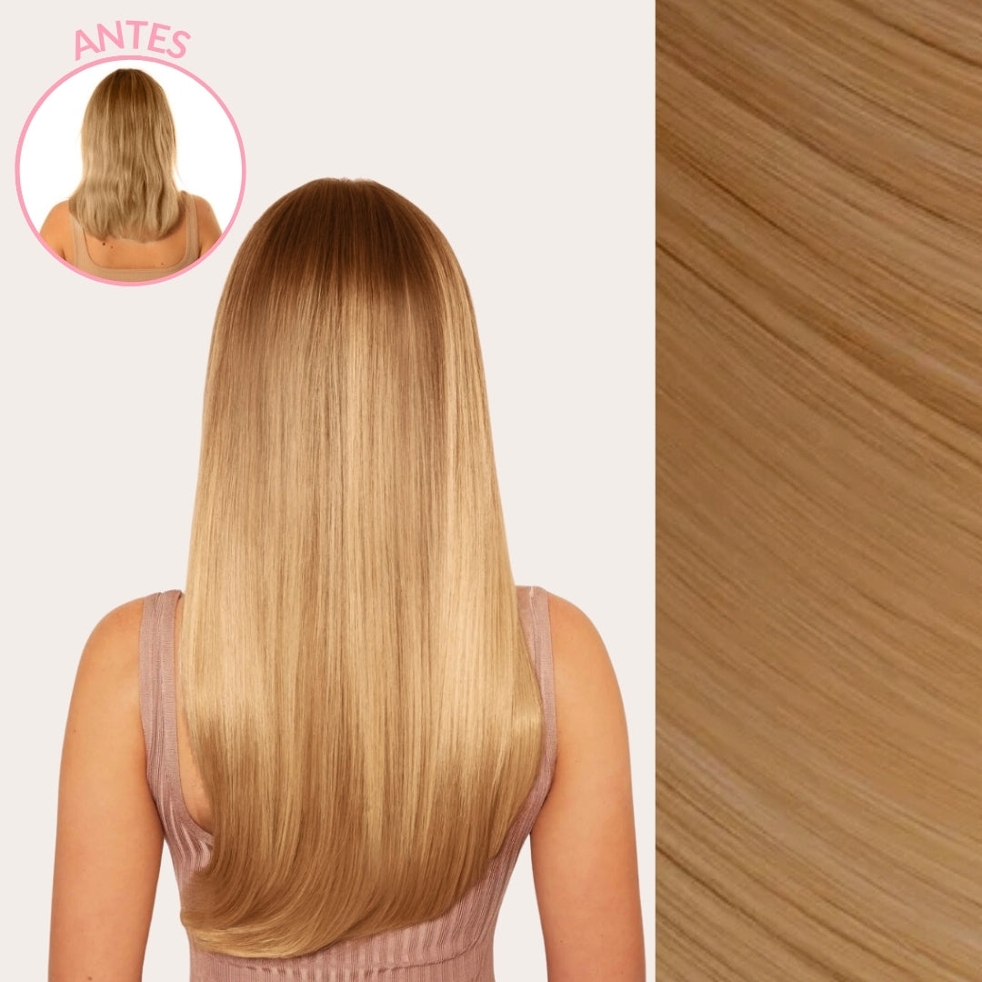 Extensiones Lisas Con Hilo Invisible y clips 55cm