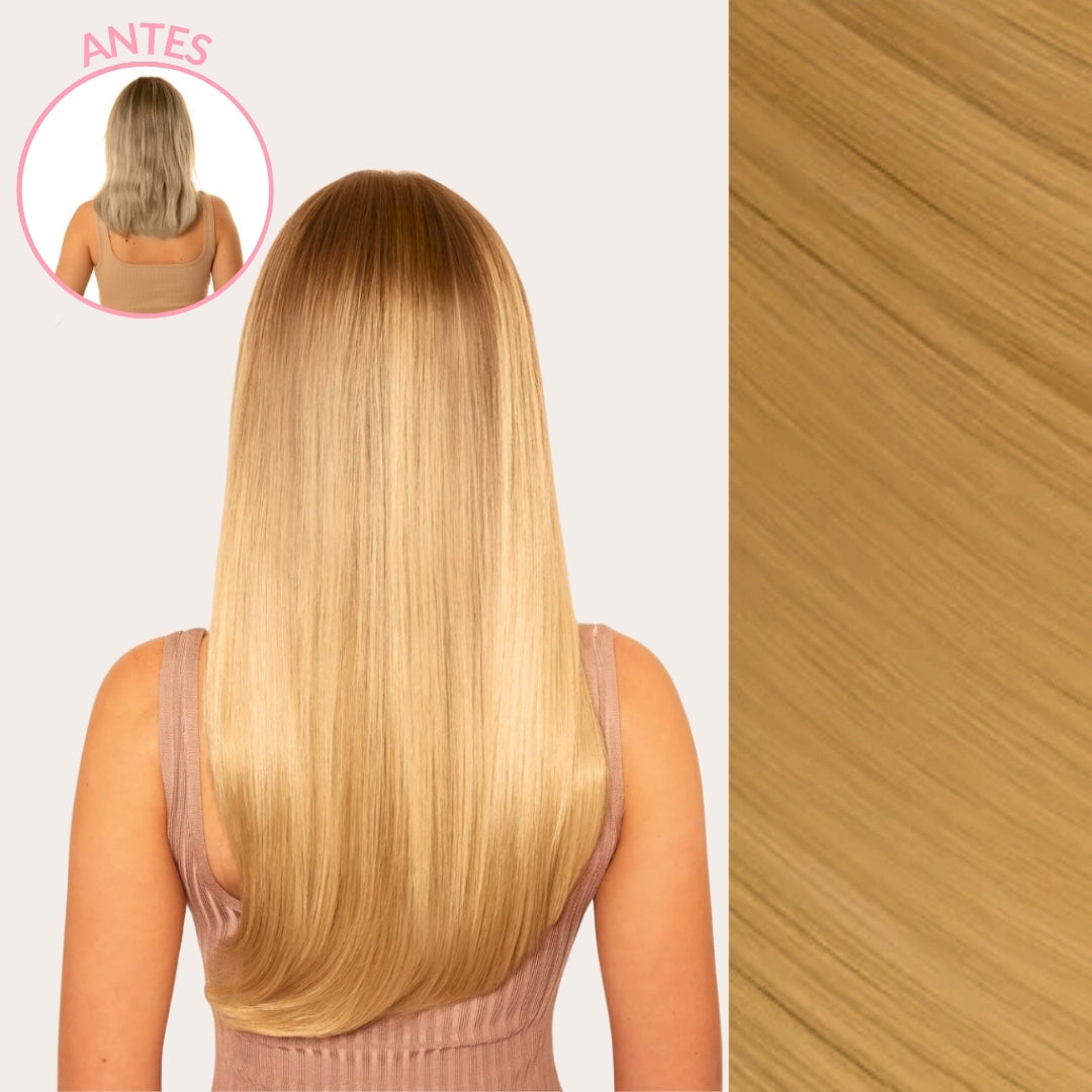 Extensiones Lisas Con Hilo Invisible y clips 55cm