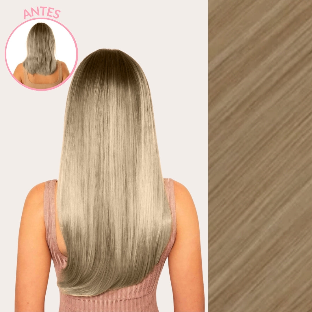 Extensiones Lisas Con Hilo Invisible y clips 55cm