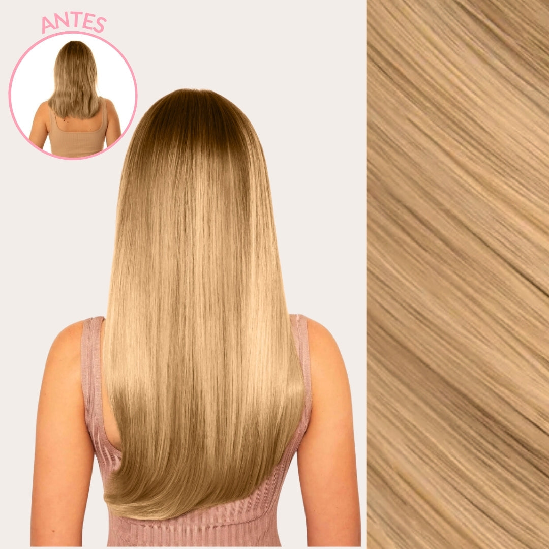 Extensiones Lisas Con Hilo Invisible y clips 55cm