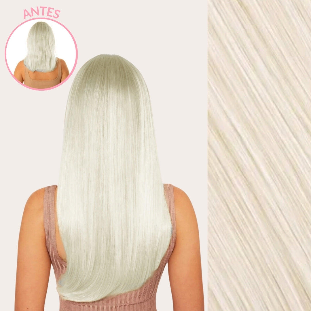 Extensiones Lisas Con Hilo Invisible y clips 55cm