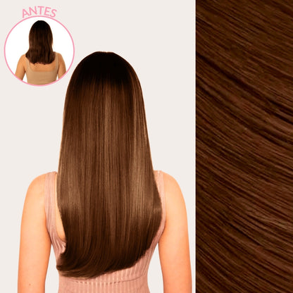 Extensiones Lisas Con Hilo Invisible y clips 55cm