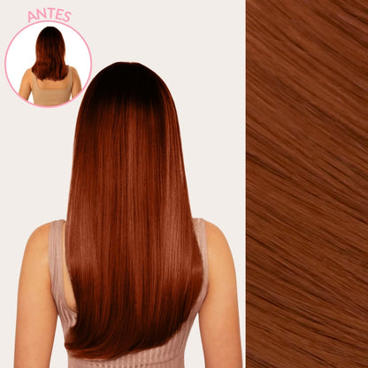 Extensiones Lisas Con Hilo Invisible y clips 55cm