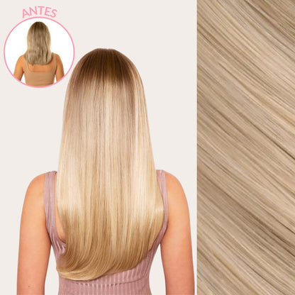 Extensiones Lisas Con Hilo Invisible y clips 55cm